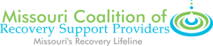 Green and blue logo for Missouri Coalition of Recovery Support Providers 